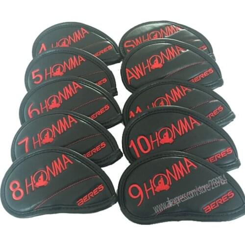 New HONMA Golf Headcover PU Golf Irons Head Cover 4-11 S A Unisex Black or Red Club Head Cover Free Shipping