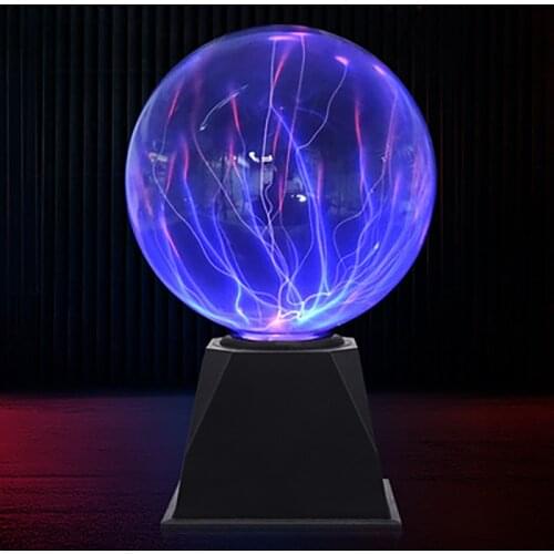 NEW Novelty Plasma Magic Ball Lamp LED Touch Glass Ball Night Lights 4/5/6/8 Inch Blue Holiday Decor Light for Childrens Gifts