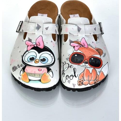 New season women penguin and fox printed casual women sabo slippers Medical nurse slipper Non-sliprs EVA laboratory doctor