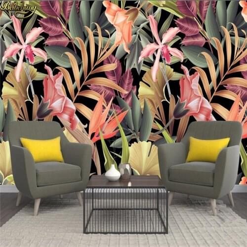 Beibehang Custom Photo Wallpapers Nordic Style Tropical Botanical Restaurant Theme Hotel Background Mural papel de parede