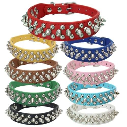 Personalized Puppy Pet Studded Collar for Small Medium Large Dogs