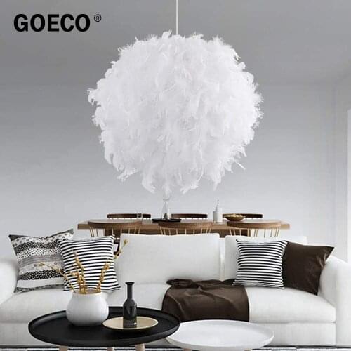 Feather Hanging Chandelier, Creative Spherical Ceiling Lamp , Romantic Decorations for Dining Room, Living Room, Bedroom