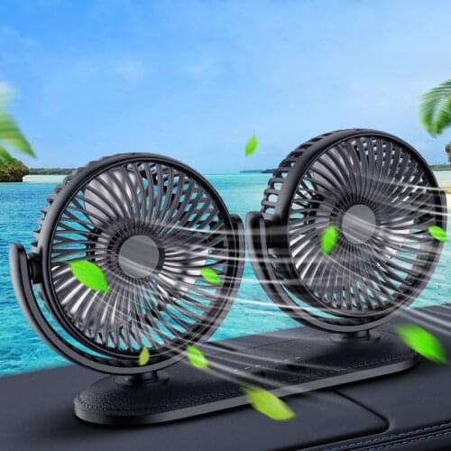 Portable Mini Car Fan 360 Degree All-Round Adjustable Auto Air Cooling Dual Head Usb Fans Quiet Small Desktop Fan