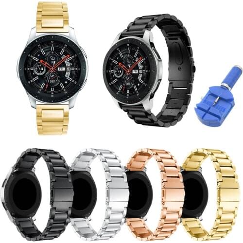 Classic 316L Stainless Steel Strap for Samsung Galaxy 46mm Watch Band 22mm Width Wristband Metal Three links Watch Band