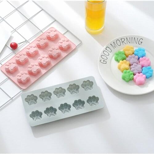 10 Grids 3D Cute Cat Claw Chocolate Silicone Mold For Baking Fondant Cake Decorating Tools DIY Candy Moulds Kitchen Accessories