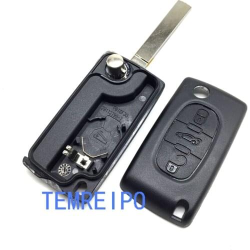 3 Buttons Flip Folding Remote Key Case Shell key protection cover Replacement for PEUGEOT 407 307 308 607 (blade without groove)