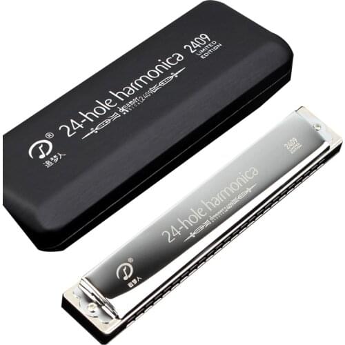 YUEKO High-Quality 24-Hole Splint Type Thickened Full Copper Cover Resin Piano Lattice With Piano Case And String Harmonica