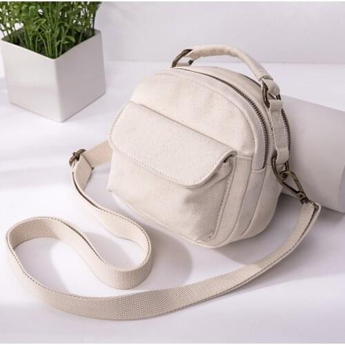 Ins super fire cotton canvas small bag female new Korean version of chic shoulder Messenger small square bag