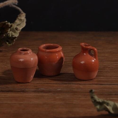 1:12 Dollhouse Miniatures Ceramic Pot Handmade Doll House Ceramic Decora Vase For Dollhouse Decals new