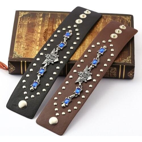 10pcs/lot Cosplay Black Butler wrap Men Bracelets For Women Pulseras Jewelry Men Leather Bracelet Men Bracelets Women bangles