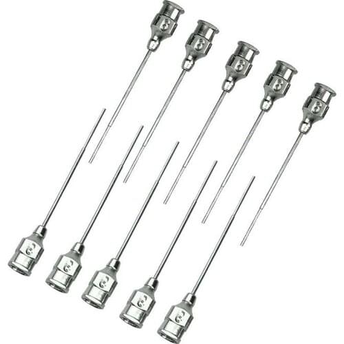 10PCS Ophthalmic Straight 10mm Tip,long 4.35cm Air Iniection Cannula 23G Cannula with Reintorced Shaft Eye Instrument