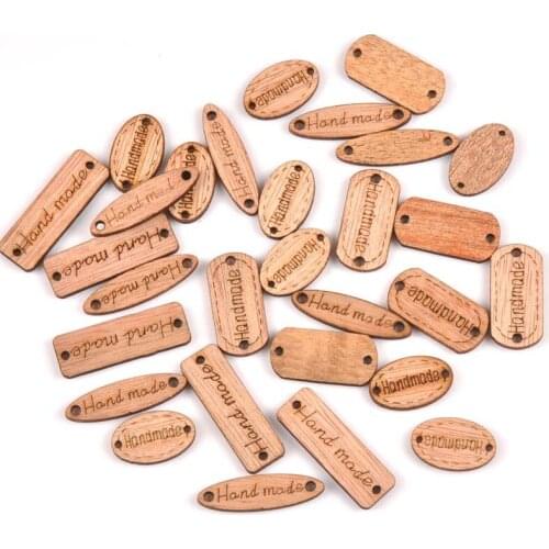 100pcs Handmade Wood Buttons 2 Holes Retro Sewing Crafts Accessories