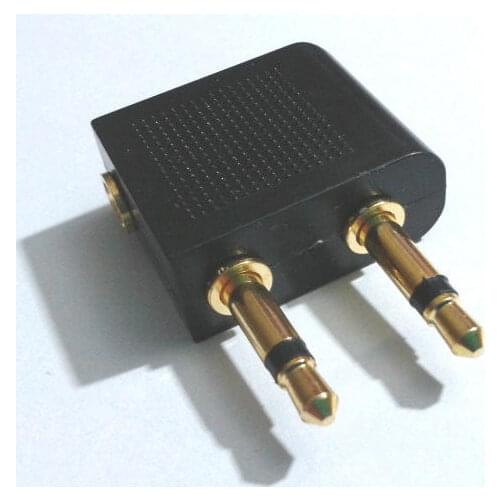 1000pcs Gold Airplane/Airline/Air Plane Travel Headphone/Earphone Audio Adapter 3.5mm adapter New