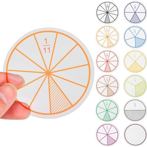 12Pcs/Set Kids Mathematics Fraction Teaching Toys Children Plastic Math Score Question Demonstrator Board Learning Education