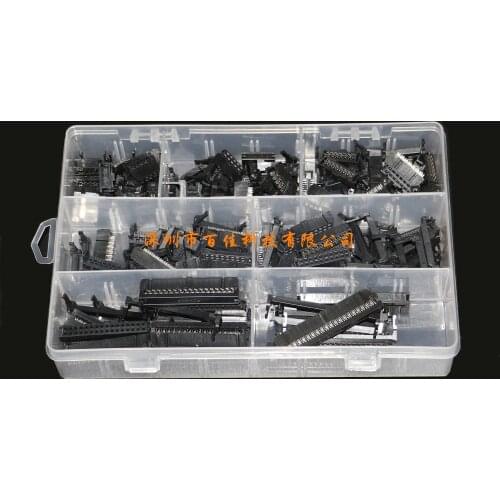 142Pcs Pitch connector 8/10/14/16/20/34/40P pitch 2.54mm FC crimping head set