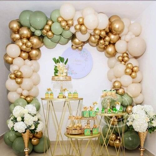 162pcs Avocado Latex Balloons Garland Retro Bean Green Metallic Globos Jungle Theme Baby Shower Kids Birthday Party Decor
