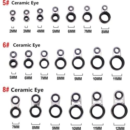 1x Telescopic Sea Fishing Rod Guides Rings 2/3/4/5/6/7/8/9/10/11/12mm Dia. Rock Fishing Rod Guide Rings Tips Repair Accessories