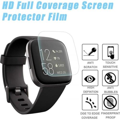 3pcs Soft TPU Full Screen Protector For Fitbit Versa 2 Sport Smart Watch Protective Guard Film Cover