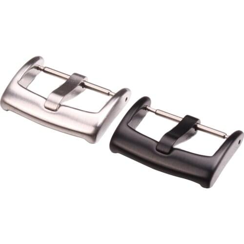 316L Solid Stainless Steel Watch Buckle Silver Black Brushed Watch Band Strap Clasp 16 18 20 22 24mm Watches Clock Accessories