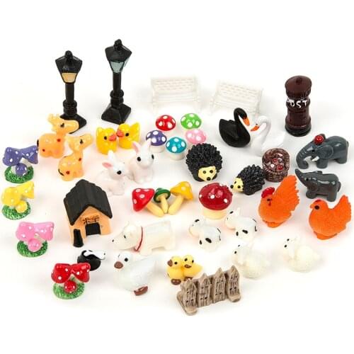 45pcs DIY Home Garden Decoration Micro Landscape Crafts Dollhouse Bonsai Figurines & Miniatures For Miniatures Fairy Garden