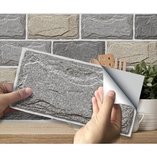 9PCS American 3D Marble PVC Wall Stickers Modern Decoration Bedroom Room Wall Decor For Home Decor Self Adhesive Tile Sticker