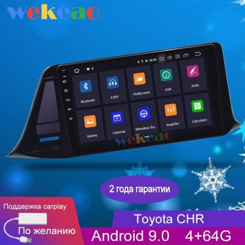 Wekeao 9'' 1 Din Android 9.0 Car Dvd Multimedia Player For Toyota CHR Car Radio GPS Navigation Bluetooth Auto Radio Automotivo