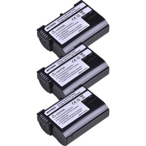 Batmax 3Pcs EN-EL15 EN EL15 ENEL15 Battery akku for Nikon D7000 V1 D600 D600E D800 D800E D7100 D610 D810 D810A D750 D7200 Z6 Z7