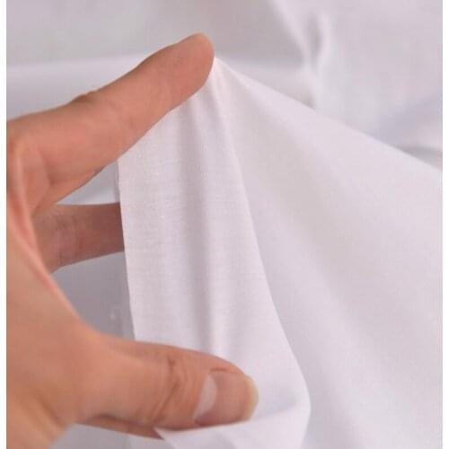 Pure White Elastic Lycra Cotton Cloth Clothing, Dress, Anti Penetration, Lining, Thin, Smooth Skin