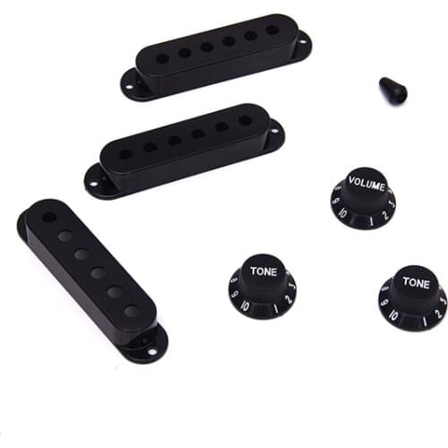 Black & Purple Pickup Covers Knobs Switch Tip for Fender Electric Guitar