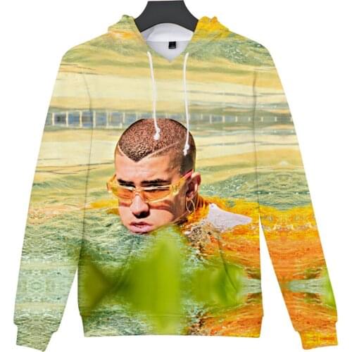 Hot Sale Bad Bunny 3D Hoodies Sweatshirts Men/Women Fashion Casual Hip Hop Hoodie Boys Coats Bad Bunny Pullover Mens clothing