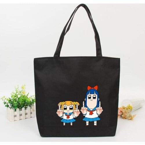 Anime Pop Team Epic Printed Large Capacity mom Canvas Tote shopping Bag Cloth Reusable Shopping Bag Women Handbags