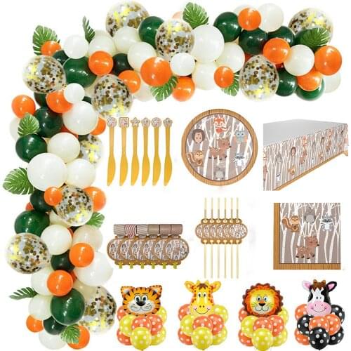 Happy Birthday Jungle Safari party Supplies Decorations for Boy favorite baby shower Birthday party Supplies collection