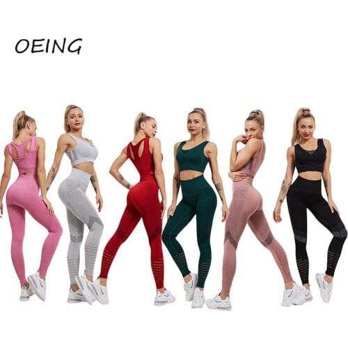 Yoga Sets Women Gym Clothes Seamless Leggings Women Workout Clothes Plus Size