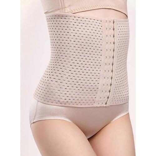Women Waist Trainer Shaperwear Corset Cincher Hollow Out Flatten Abdomen Polyester Women Slimming Body Shaper Belt for Workout