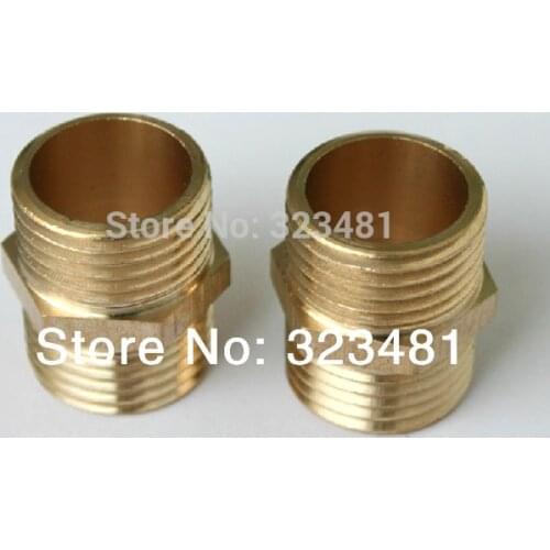 12pcs/lot Double Male 1/2" Brass Coupling Fittings Equal Water Plumbing Nipples Fittings Copper Free Shipping