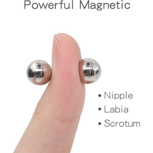 Metal Powerful Magnetic Beads Nipple Squeeze Clamps Scrotum Labia Stimulator Breast Mager Adult Masturbator Sex Toy