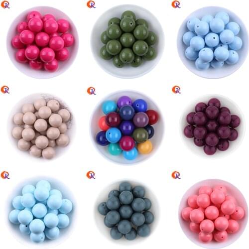 Fashion Beaded Jewelry 6-20MM 100Pcs/Lot Bubblegum Solid Beads Choose Color Chunky Acrylic Beads For Handmade Necklaces Jewelry