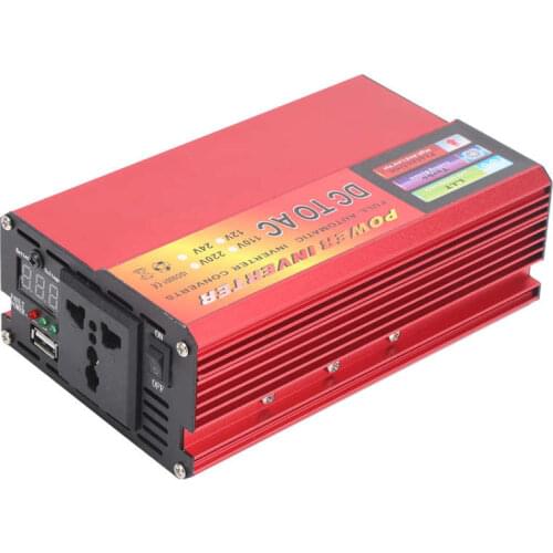 Power Inverter DC12V to AC110V 800W LED Volatge Display Modified Sine Smart Multi-Function