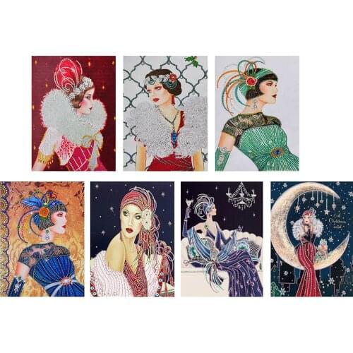 5D DIY Part Drill Special-shaped Diamond Painting Elegant Woman Diamond Embroidery Mosaic Kit Home Decor for Bead Art Wall Gift