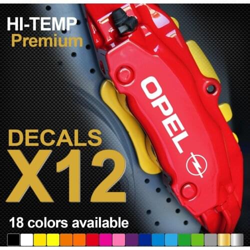 For 12XOPEL ASTRA CORSA OPC HI-TEMP PREMIUM BRAKE CALIPER DECALS STICKERS CAST VINYL