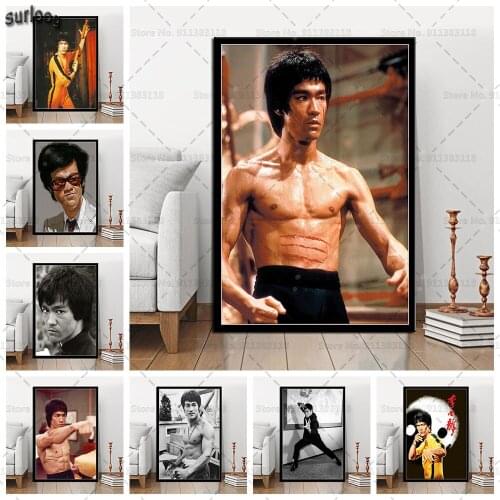 Bruce Lee Kung-Fu Star Movie Poster Prints Wall Art Canvas Painting Posters Picture for Living Room Home Decoration