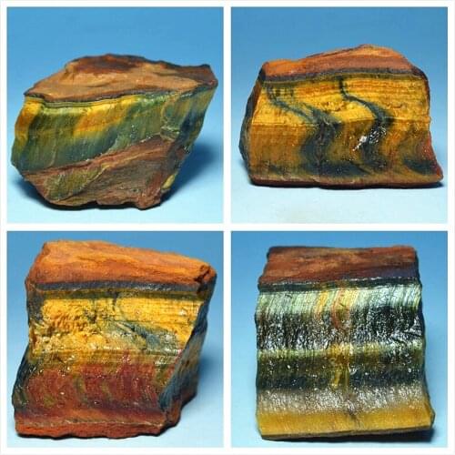 Natural 3-4cm rare blue and gold tiger eye stone Tiger Eye Pendant diy jewelry original stone mineral crystal teaching specimens