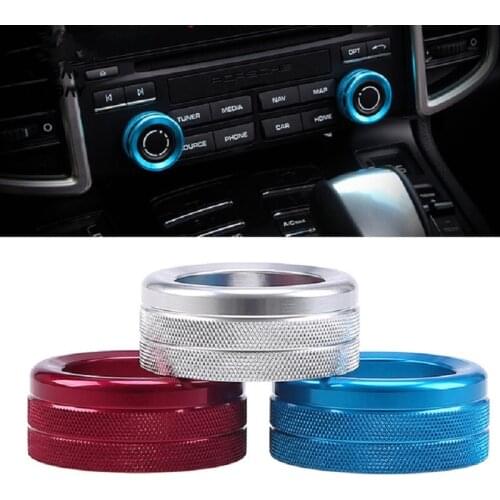 New For Porsche Macan S Turbo Cayenne Panamera S 911 Boxste Car Volume Radio Knob Cover 2PCS Volume Knob Cover Auto Accessories