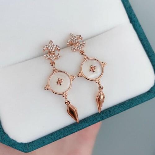 New Style Simple 100% Real 925 Sterling Silver Earrings Wholesale Female Banquet Fine Gift