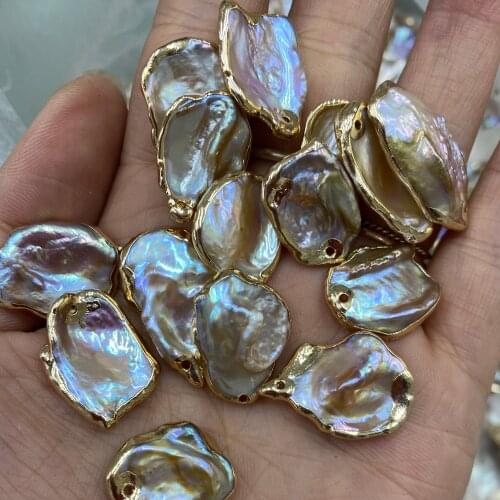 Natural Freshwater Pearl Pendant Charms Irregular Shape Necklace Pendant for Jewelry Making DIY Necklace Size 18-25mm