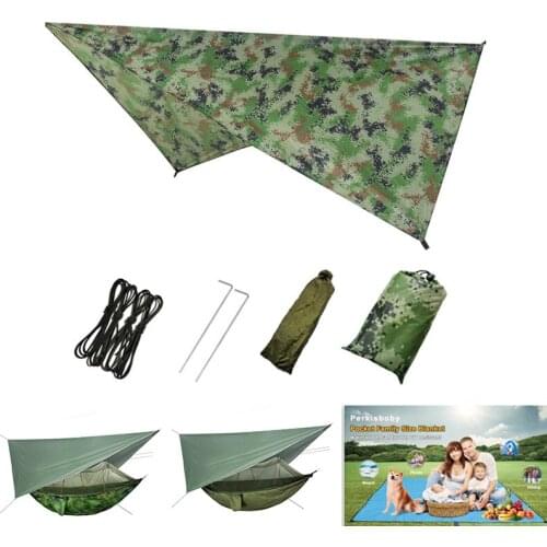 Portable Camping Hammock With Mosquito Net 210T Nylon Hammocks Outdoor Survival Garden Hanging Bed Hunting Sleeping Swing Tent
