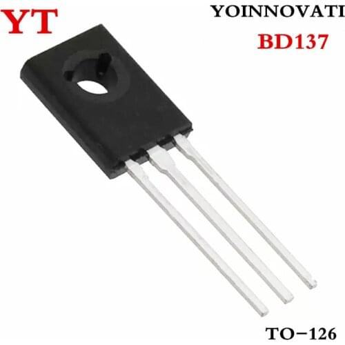 100PCS Power Transistor BD137 NPN 1.5A/60V TO-126 transistor Best quality