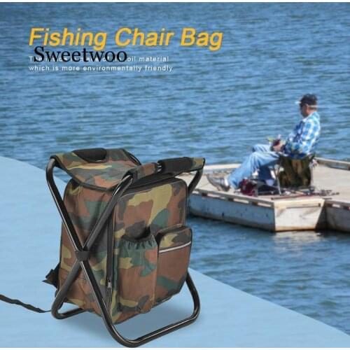 Outdoor Folding Chair Camping Fishing Chair Stool Backpack With Cooler Insulated Portable Picnic Bag Hiking Seat Table Bags