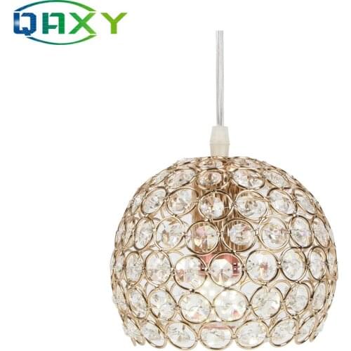 Included With LED Bulb Modern Special Golden Hemispherical Pendant Light With High Quality Crystals For Kitchen Bedroom[DZ4284]