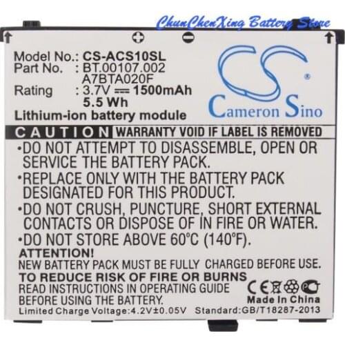 Cameron Sino High Quality Battery A7BTA020F,BT.00107.002,US55143A9H 1S1P for Acer Liquid A1,Liquid E,Liquid E Plus, E400, S100